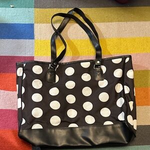 Chic Polka Dot Tote Bag - Black and White